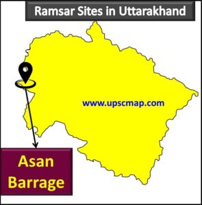 Asan Barrage Uttarakhand Map