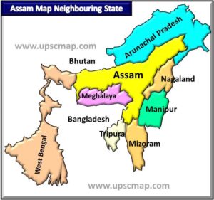 Assam Map Neighbouring State