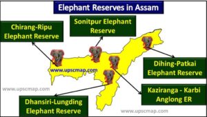 Elephant Reserves in Assam Map