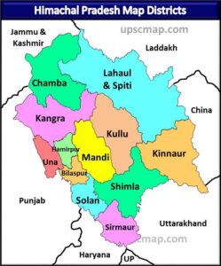 Himachal Pradesh Map Districts