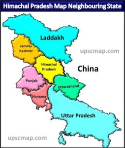 Himachal Pradesh Map Neighbouring State