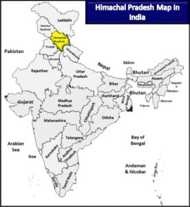 Himachal Pradesh Map in India