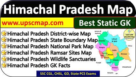 Himachal Pradesh Map 2024 | Districts, National Parks, Wildlife Sanctuaries