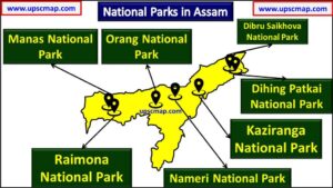 National Parks in Assam Map