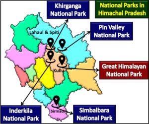 National Parks in Himachal Pradesh Map