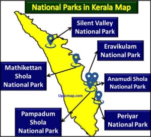 National Parks in Kerala Map