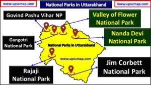 National Parks in Uttarakhand Map