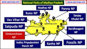National Parks of Madhya Pradesh Map