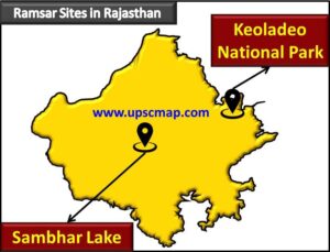 Ramsar Sites in Rajasthan Map