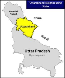Uttarakhand Map Neighbouring State
