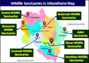 Wildlife Sanctuaries in Uttarakhand Map