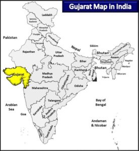 Gujarat Map in India