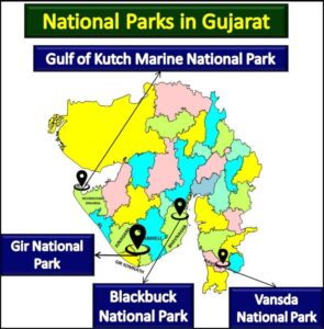 National Parks in Gujarat Map