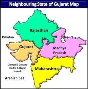 Neighbouring State of Gujarat Map