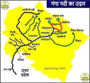 Origin of Ganga River Map