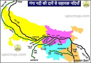 Right tributaries of Ganga River Map