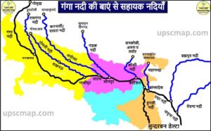 Left tributaries of Ganga River Map